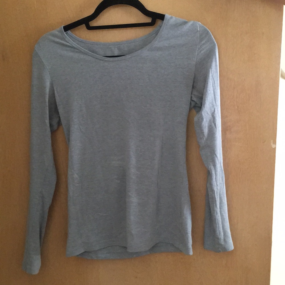 Plain blue long sleeve shirt
